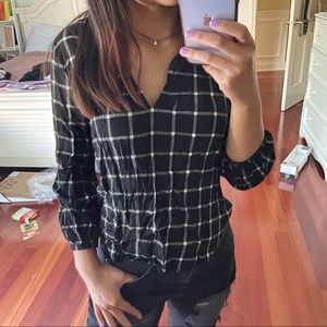 Forever 21 Plaid Grommet Blouse S